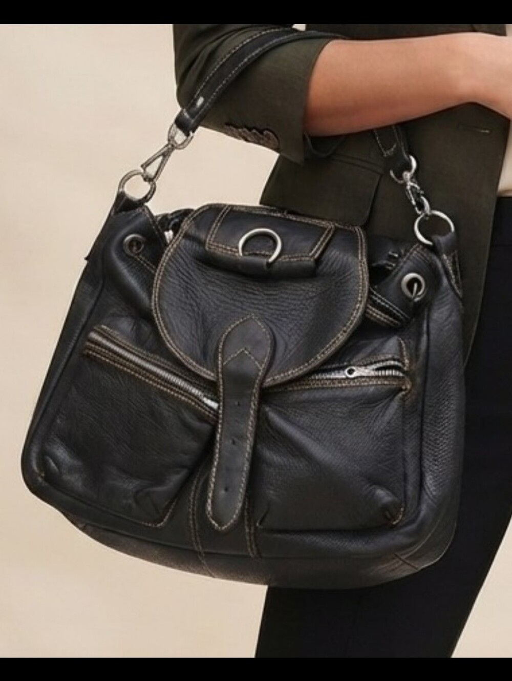 Vintage Genuine Leather  Stone Ridge by Aldo Satchel Handbag Made in Canada
